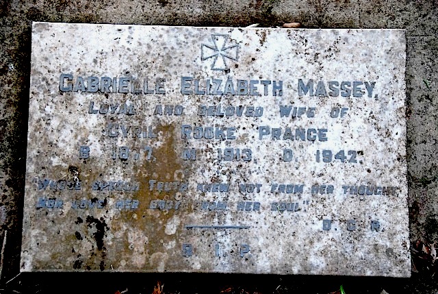 Gabrielle Elizabeth Massey (Prance) headstone